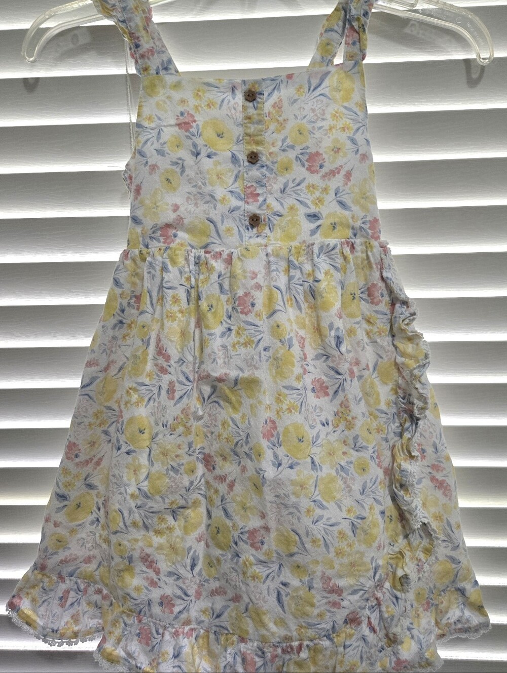 Tommy Bahama Girls Size 6 Floral Sundress Yellow Blue Pink Ruffle Cotton